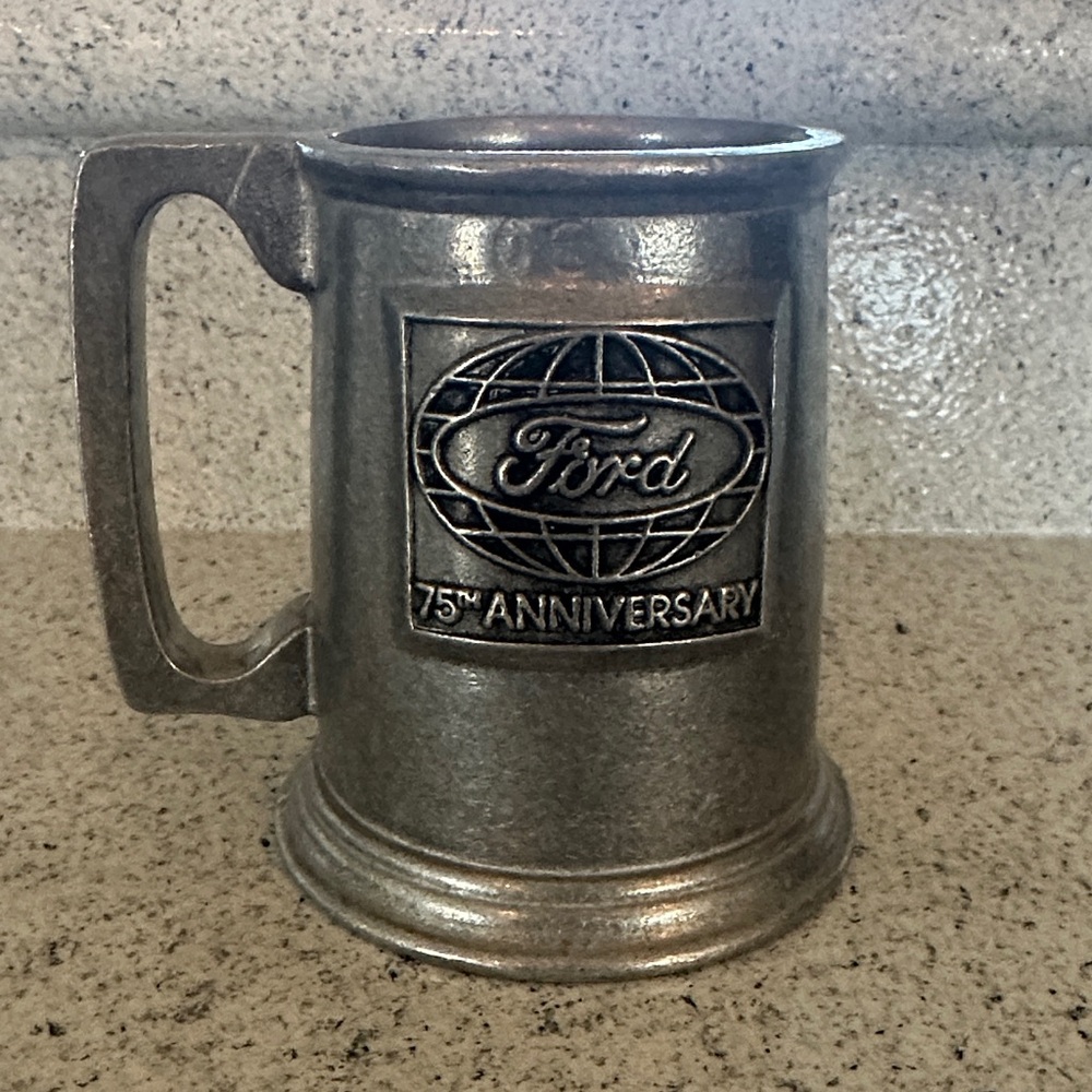 75th ANNIVERSARY FORD MOTOR COMPANY PEWTER MUG STEIN